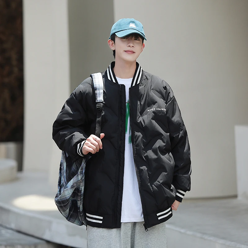 Korean Fashion Down Jacket for Men, Winter Jackets for Men Off White, Men's Lightweight Water-Resistant Packable Puffer Jacket