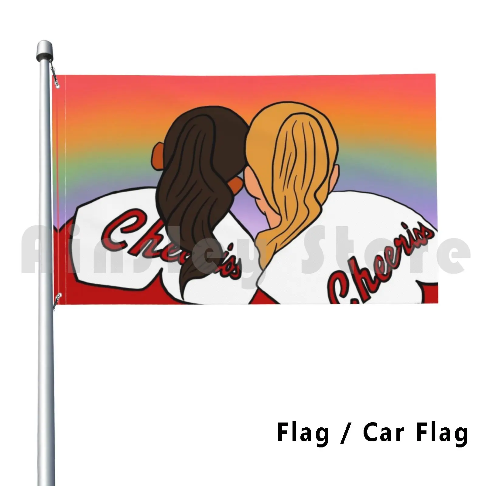 

Glee-Brittany And Santana Outdoor Decor Flag Car Flag Glee Gleek Brittany Santana Brittana Naya Rivera Heather
