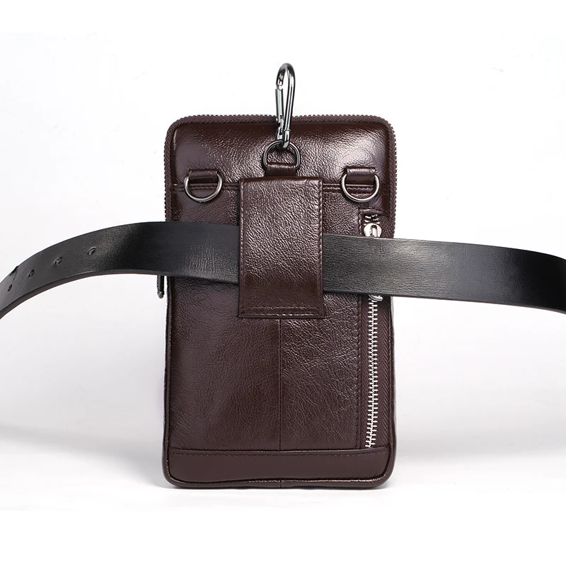 Поясная Сумка из натуральной кожи для мужчин Маленький забавный кошелек