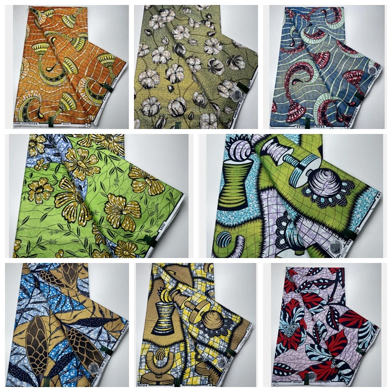 2021 африканские блестящие золотистые восковые ткани Grand Glam мягкий хлопок воск с