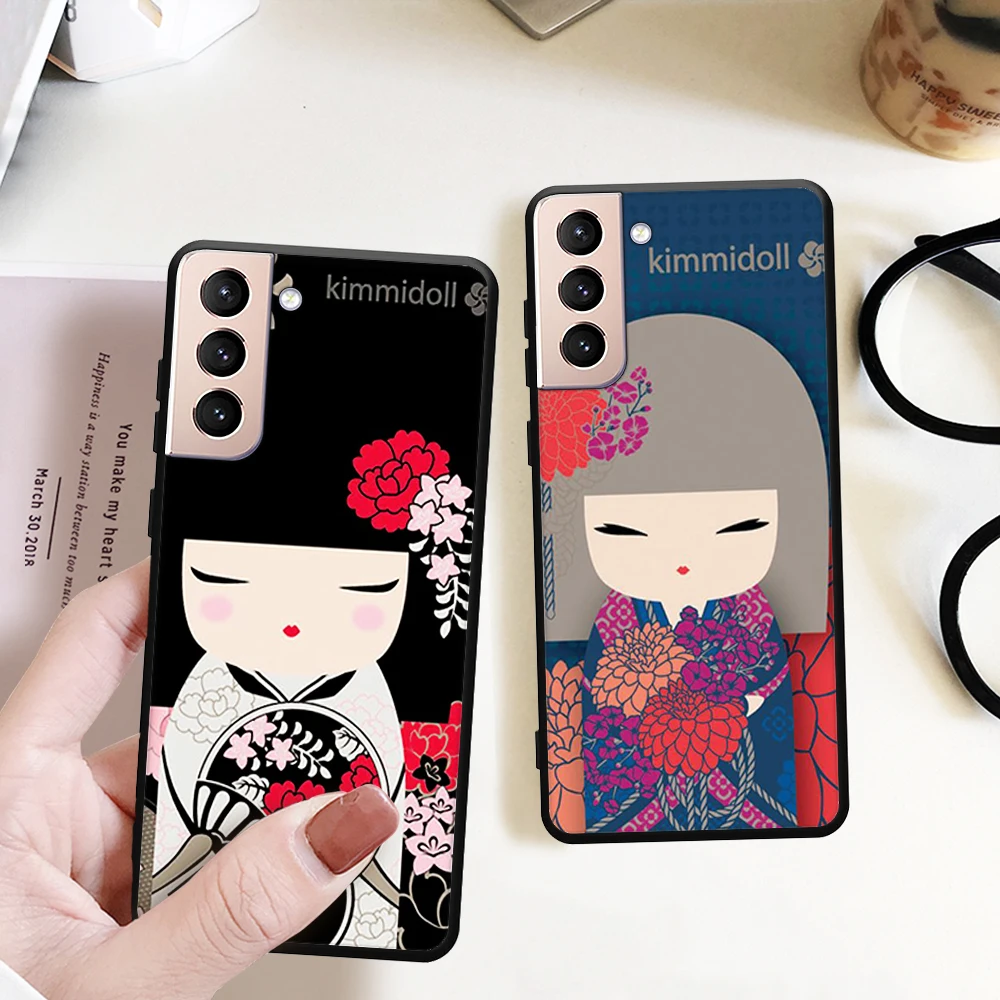 Милый чехол для телефона с куклой KIMMIDOLL, милая девушка для Samsung S10 20 S20 21 22 Ultra Note 8 9 10 pro edge plus, черный мягкий чехол, чехлы