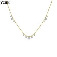 cubic zircon necklace gold plated stainless steel necklace for women luxury chain necklace gift for her