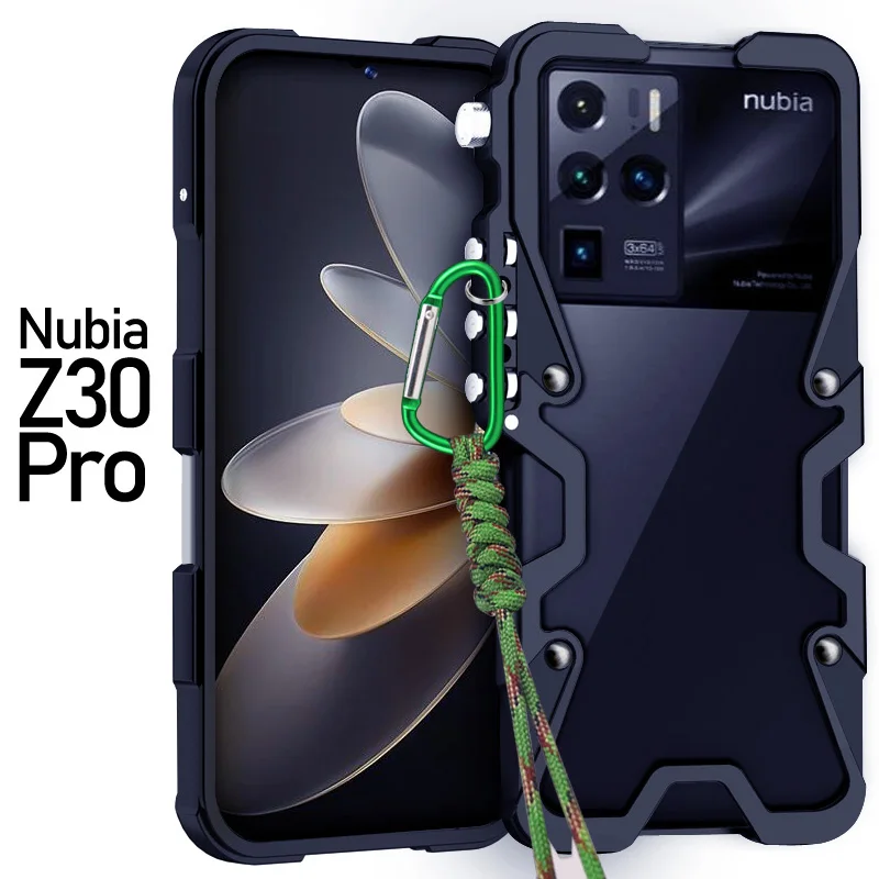 Фото Роскошный металлический алюминиевый бампер Zimon для телефона ZTE Nubia Z50 Z40 Pro, механический чехол ручной работы с изображением черепа №5