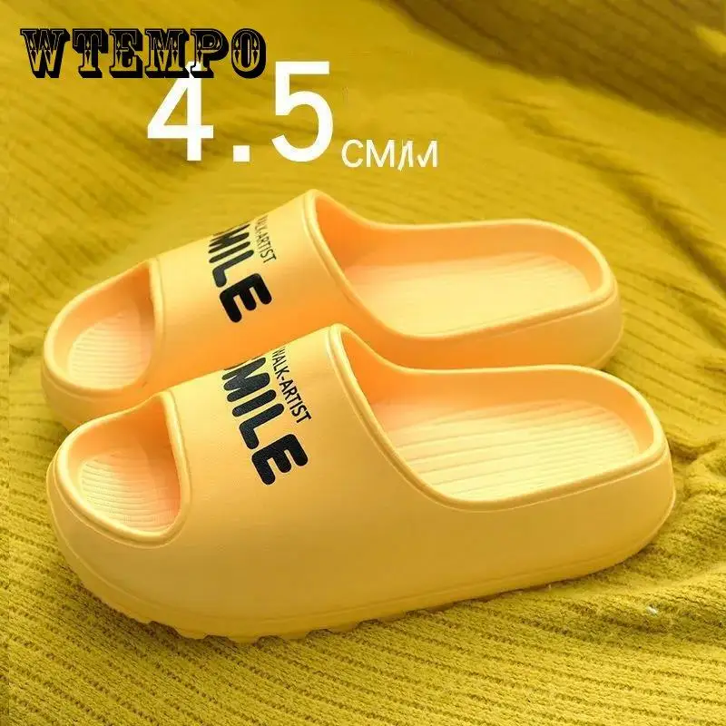 

Yellow Thick-soled Slippers EVA Comfortable Lightweight Wear Household Deodorant Non-slip Bathroom Mute Indoor Soft-bottomed