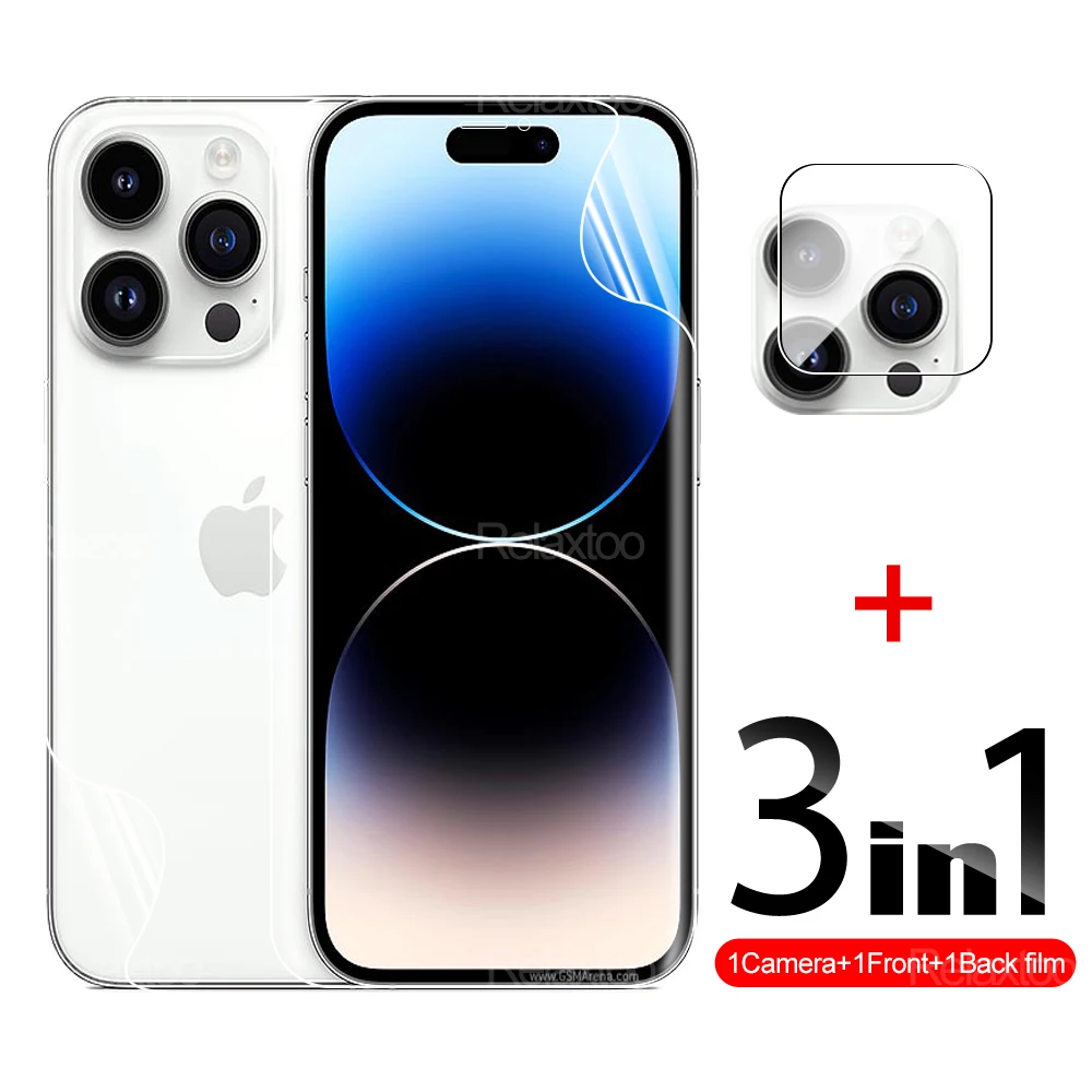 

3 в 1, защитная гидравлическая пленка для iPhone 14 14Pro 14plus 14promax