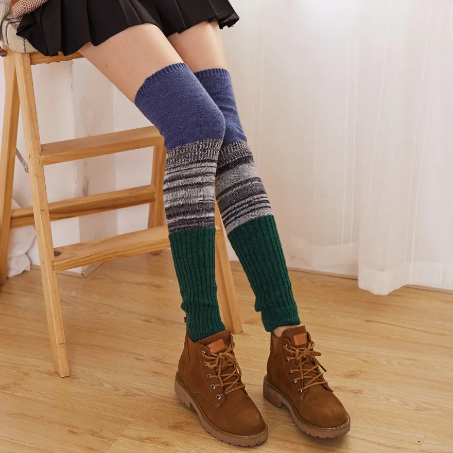 

Japanese Fashion Pile Socks Knee Length Leg Guards Long Stockings Knitted Foot Covers High Boots Autumn And Winter Women