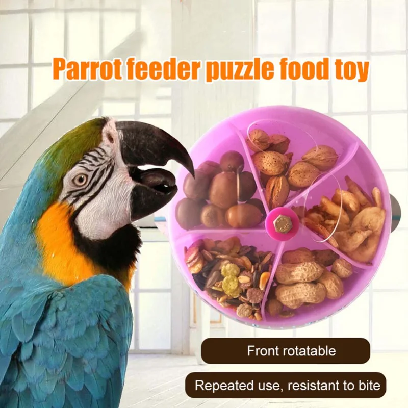 

Rotate Pet Parrot Toys Wheels Bite Chewing Birds Foraging Food Box Cage Feeder Funny Bird Toy Training Toy Pet Items