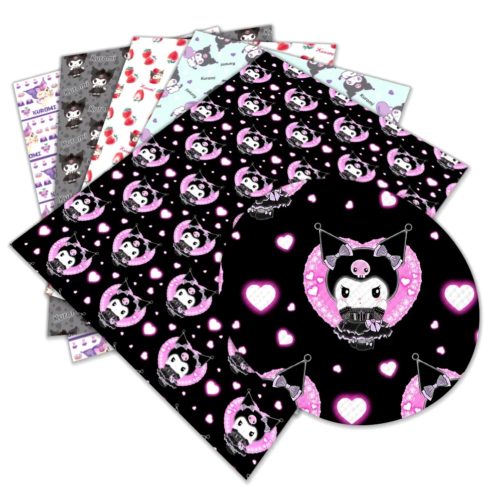 Японский мультфильм Sanrio Kuromi узор искусственная кожа крест для DIY ювелирные