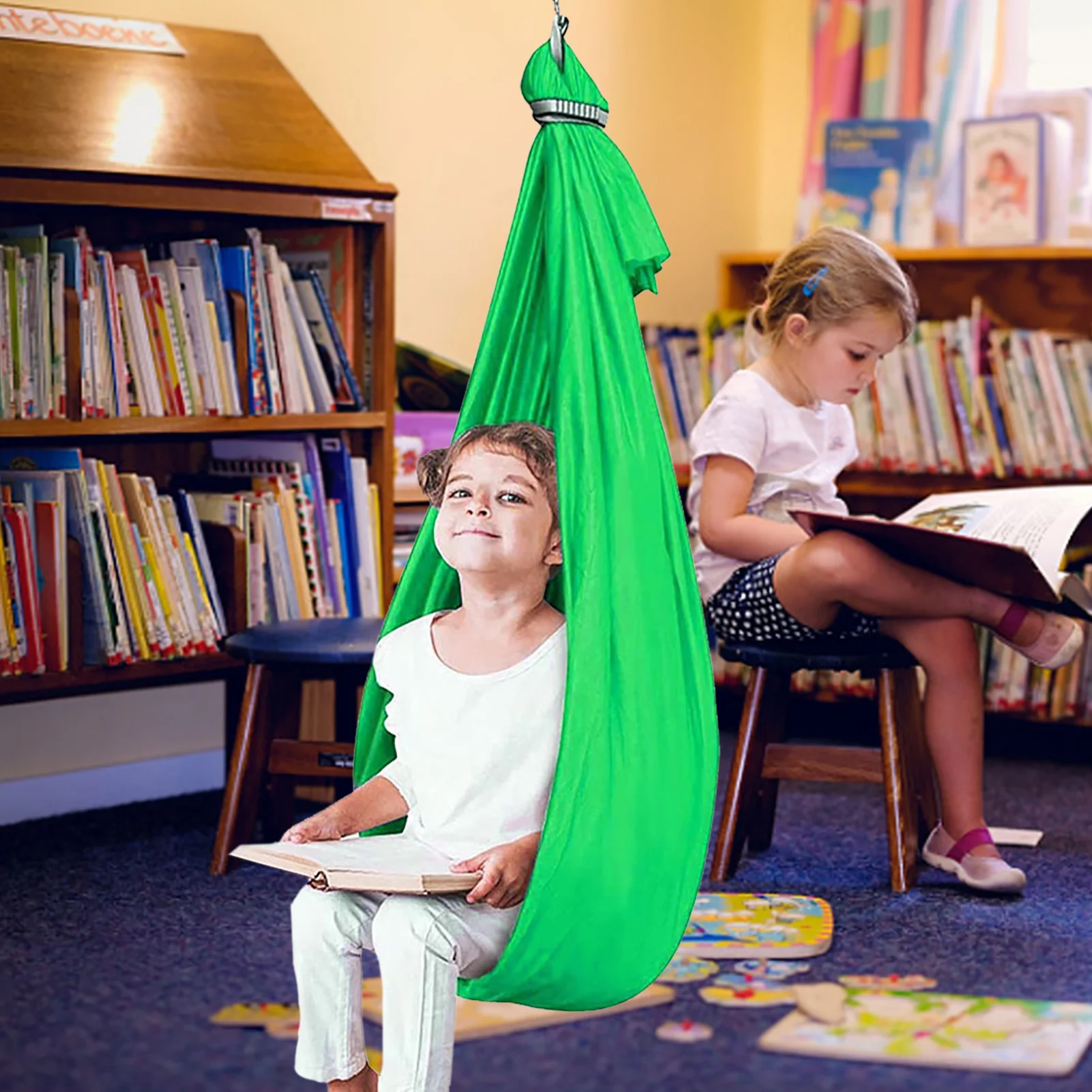 

Indoor Sensory Swing Relaxing Yoga Excercising Hammock Swing For Kids Indoor And Outdoor Usage Therapy Swing Help To Stretch And