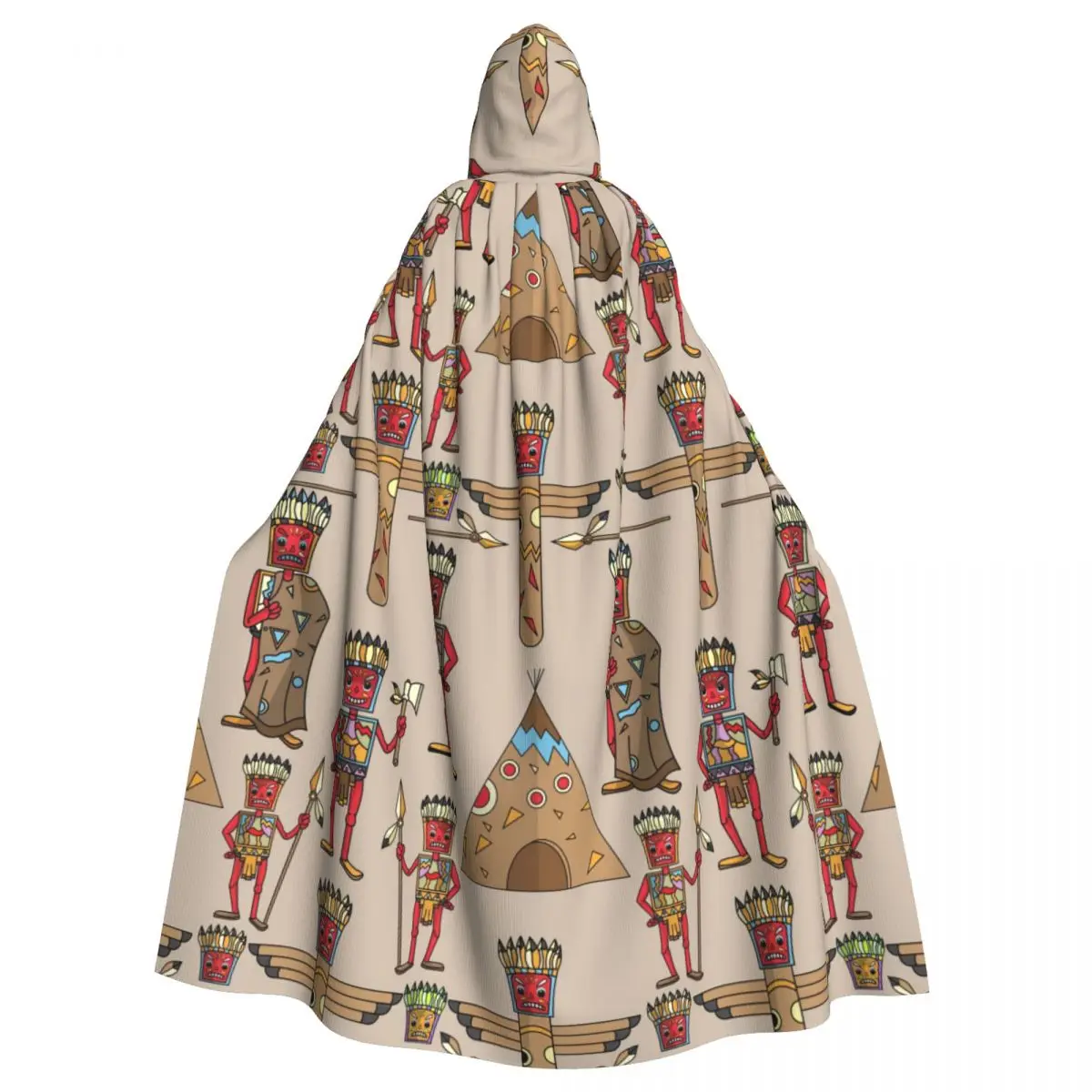 

Traditional Pattern Hooded Cloak Polyester Unisex Witch Cape Costume Accessory