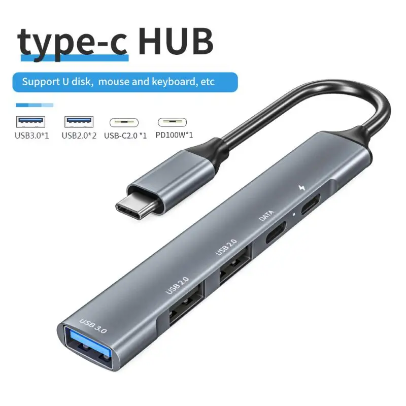 

Type-c Hub Splitter Type C Hub Multifunctional Multi Usb Usb 2.0 Adapter For Macbook Laptops Pc With Tf Sd Reader Slot Usb Hub