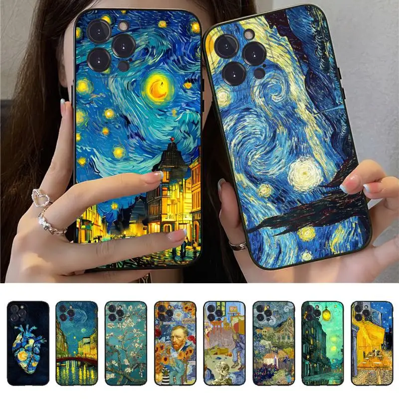 

Yinuoda Van Gogh Oil Painting Phone Case For iPhone 14 13 12 Mini 11 Pro XS Max X XR SE 6 7 8 Plus Soft Silicone Cover