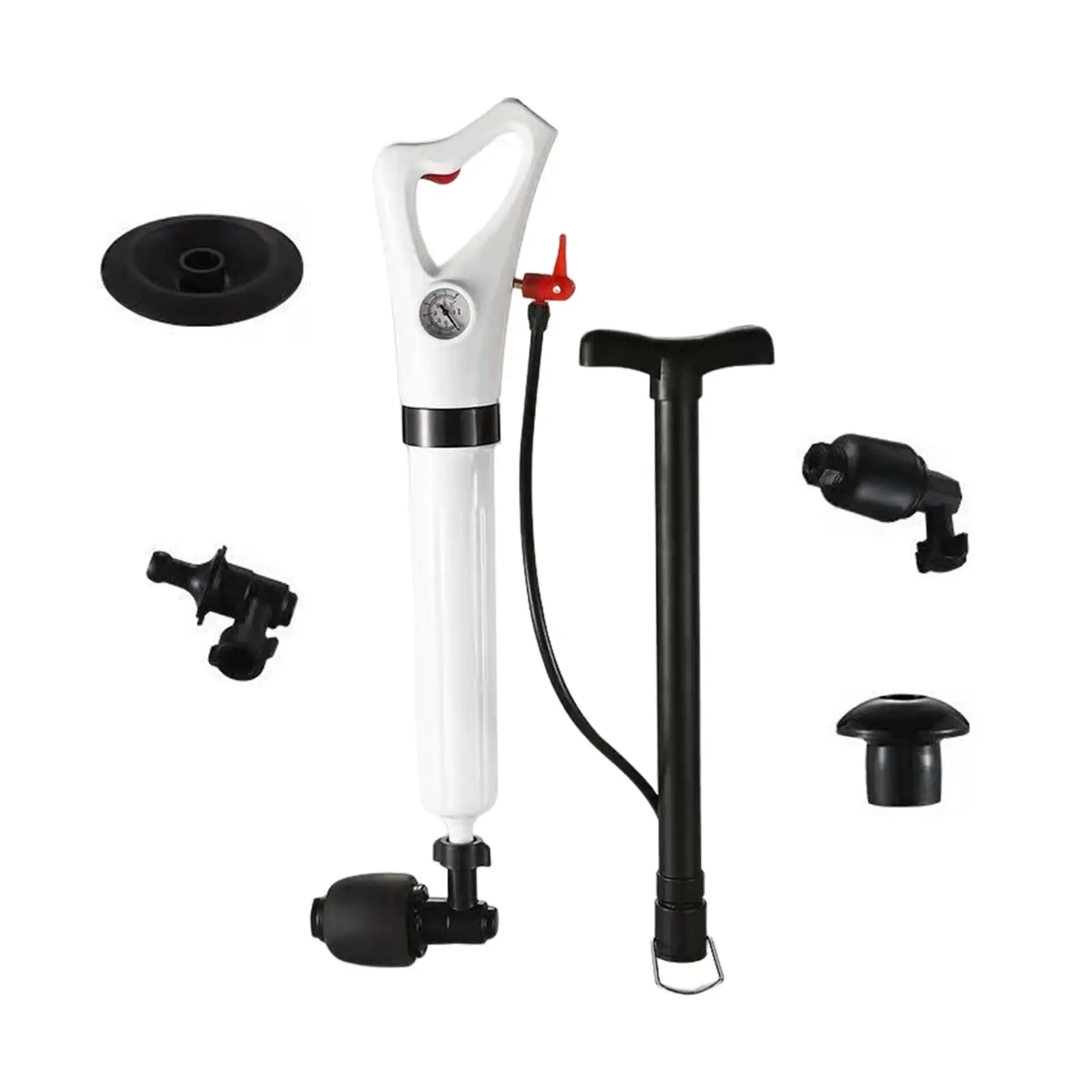 

Toilet Plunger Set Air Power Clog Remover Manual Clogged Pipe