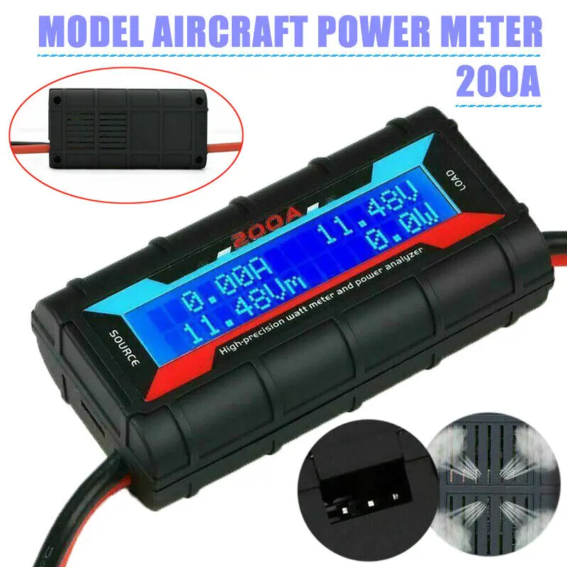 

200A LCD Digital High-precision Amp Watt Meter RC Battery Solar Power Analyser'