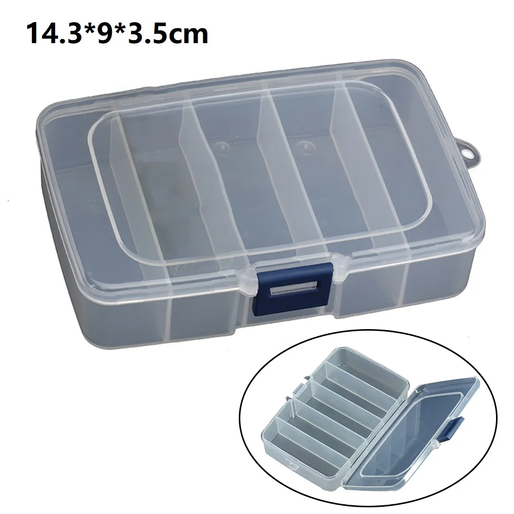 

5 Compartments Storage Case Tool Organizer Fishing Tackle Box Plastic Waterproof Fishing Equipment Fish Lure Hook Bait Storage
