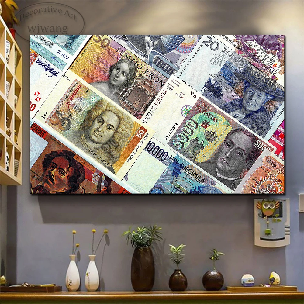 

Money Art Modern Home Decor Artwork Canvas Paintings Poster Prints Canvas Print Wall Art Pictures for Living Room Decor Cuadros