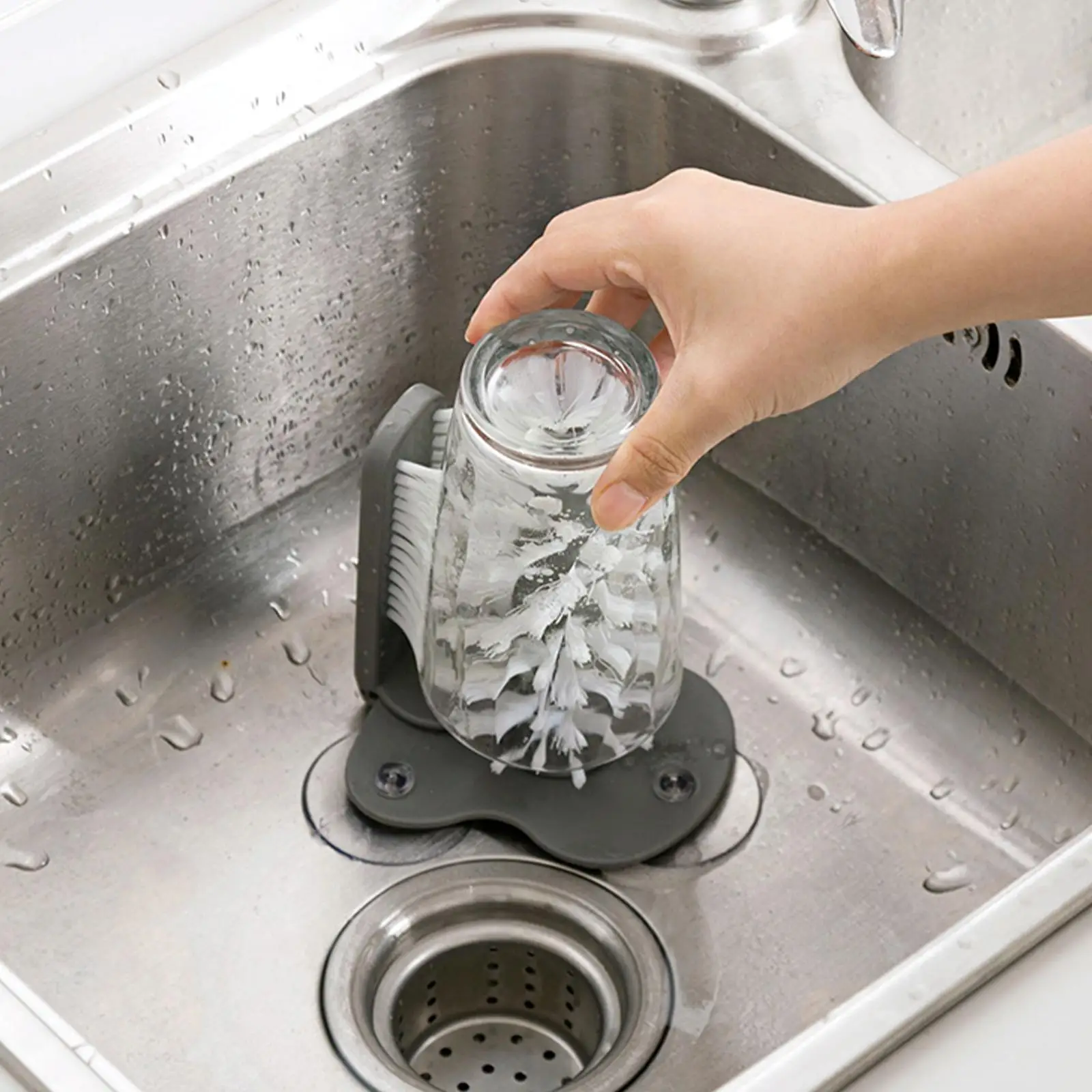 

Щетка-присоска C8N7 для чистки стекла, устройство для чистки питьевых напитков, кухонный инструмент, насадка для чистки винных стекол