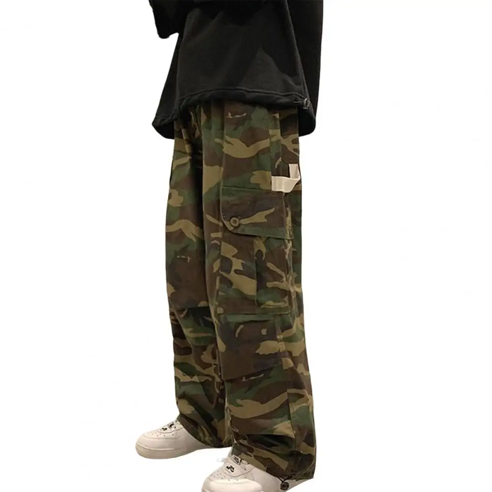 

Men Pants Jogging Trousers Autumn Cargo Pants Printed Lace-up Pants Hip Hop Streetwear