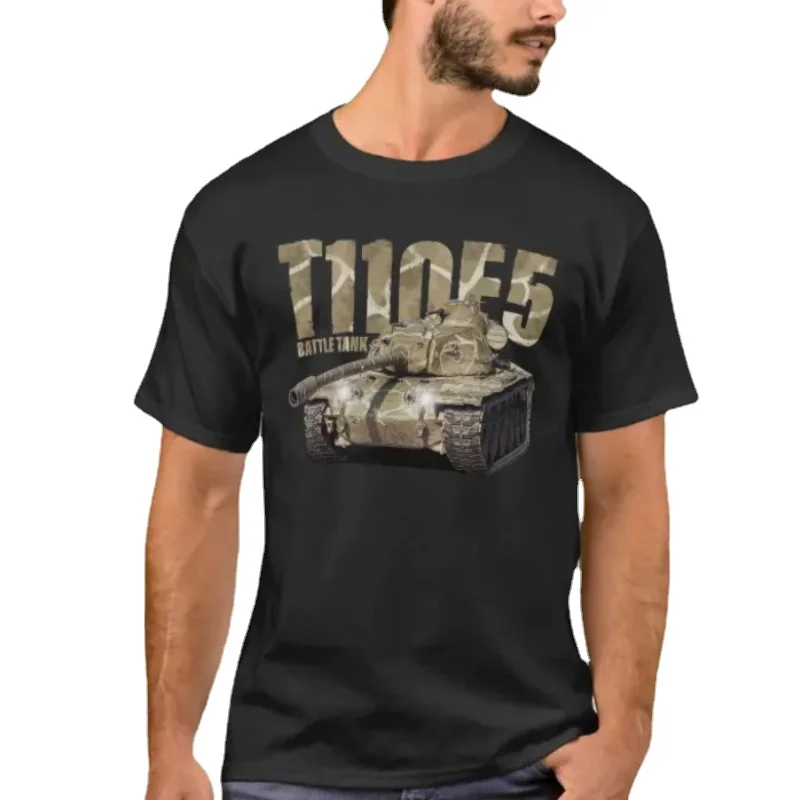 

T110E5 American Tier 10 Heavy Battle Tank T-Shirt New 100% Cotton O-Neck Short Sleeve Casual Mens T-shirt Size S-3XL