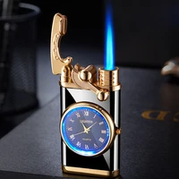 2022 rocker arm watch lighter metal automatic ignition jet blue flame lighter creative inflatable windproof lighter mens gift