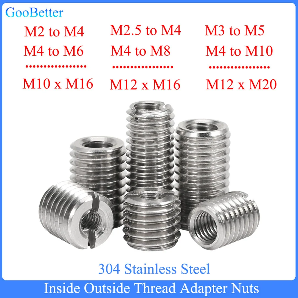 

Переходные гайки GooBetter М2-М12 до M4-M10 из нержавеющей стали