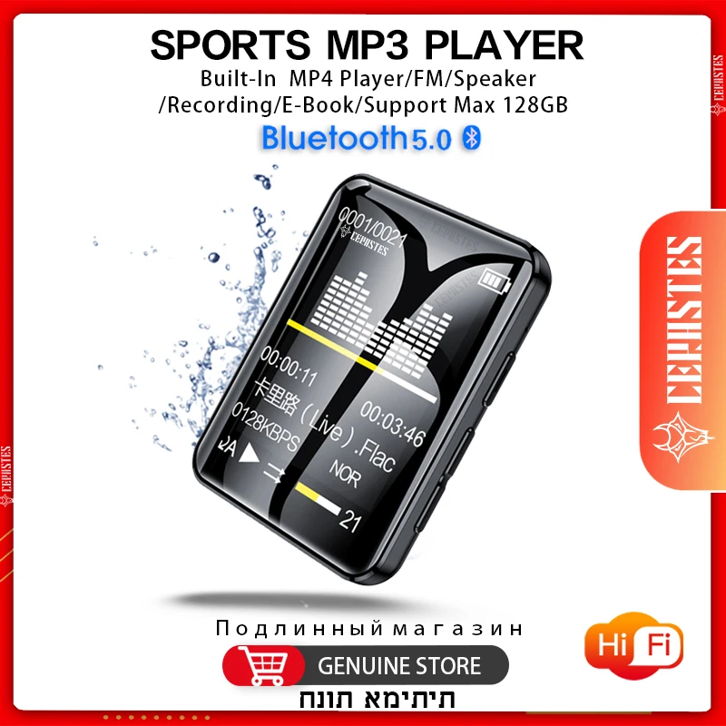 

2023 NEW MP3 Player Bluetooth Full Screen Walkman Portable mp3 плееры 16GB Music Player Portable MP4 Video Player FM Recorder