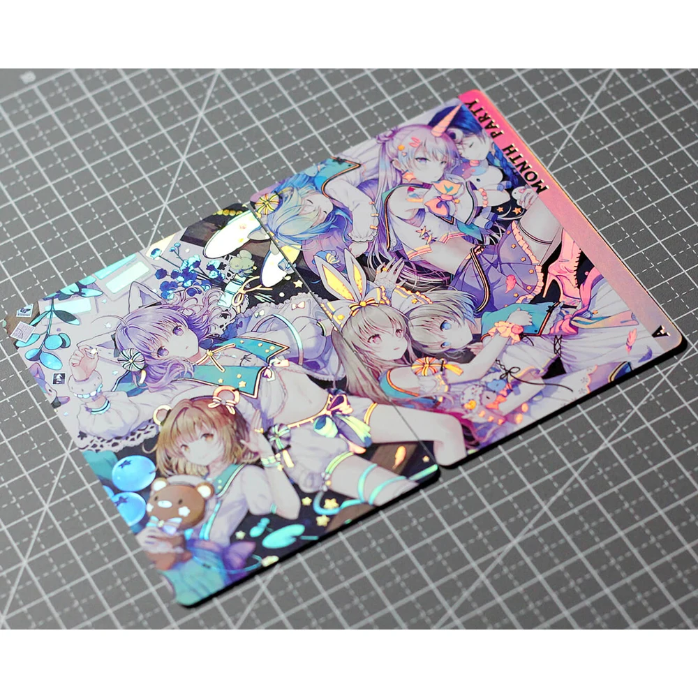 

2pcs/set Anime Girls Flash Cards ACG Kawaii Spliced Cards Classic Game Anime Collection Cards Gift Toys