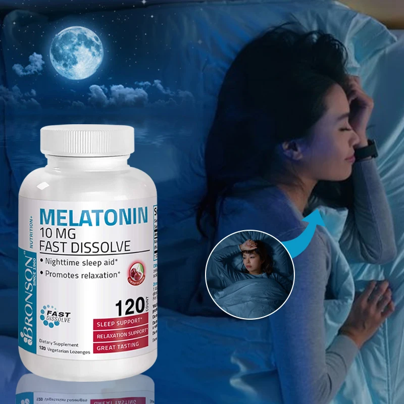 

Мгновенные капсулы Bronson Melatonin 10 мг, улучшают сон, помогают глубокому сну, новый выбор для бессонницы