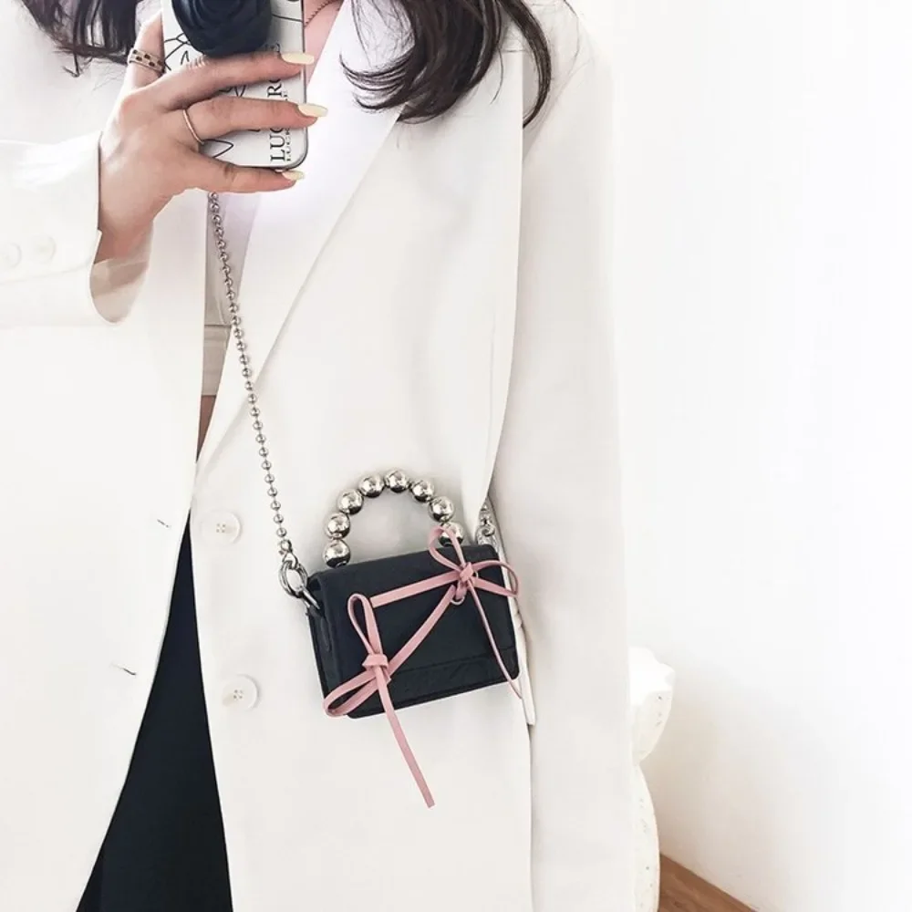 Милая квадратная мини-сумка с бантом Корейская женская сумка через плечо Y2k на
