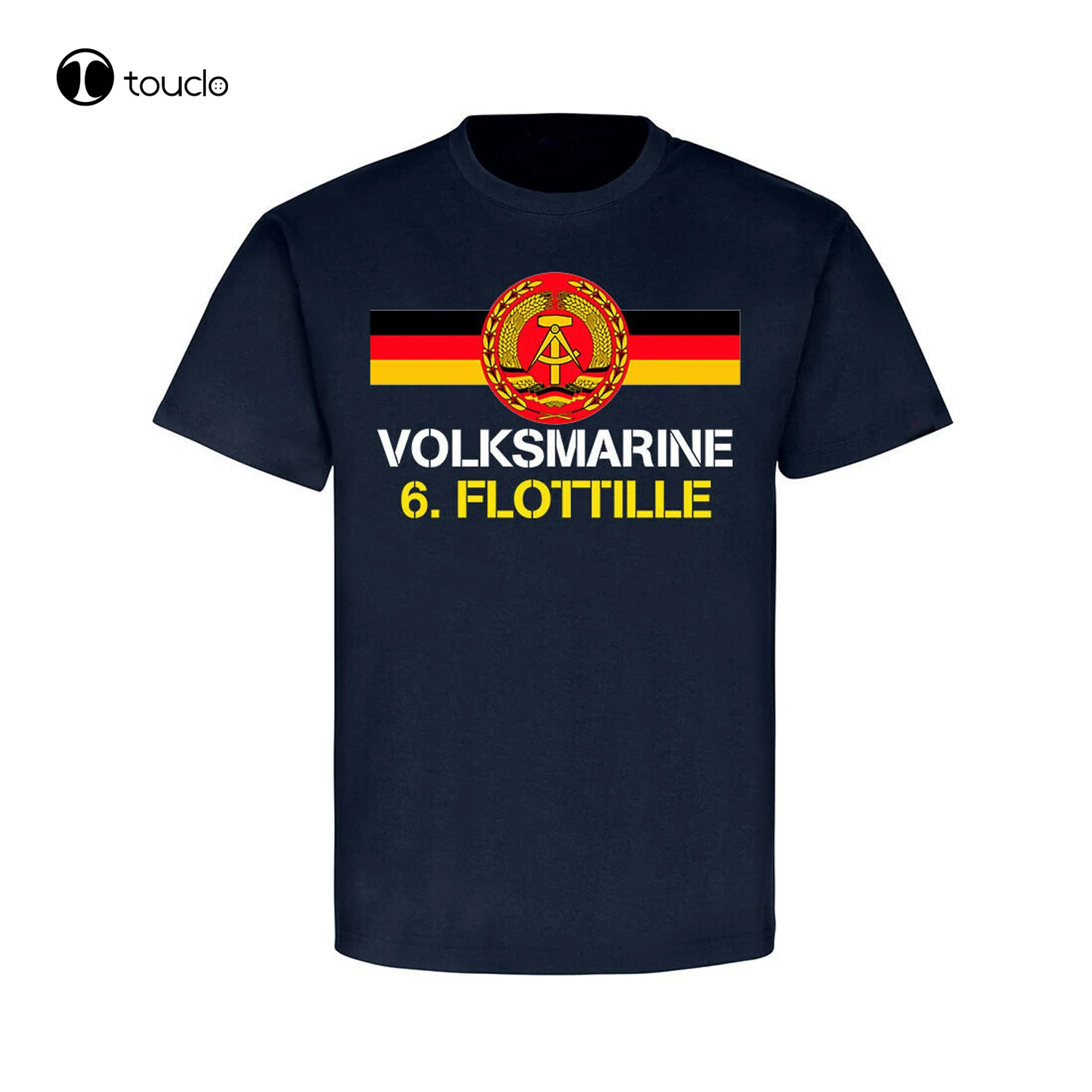 

Германия Volksmarine 6 флоттил. Gdr, темно-синяя фольклорная футболка 6 Flotilla. Летняя Хлопковая мужская футболка с круглым вырезом и коротким рукавом Новинка