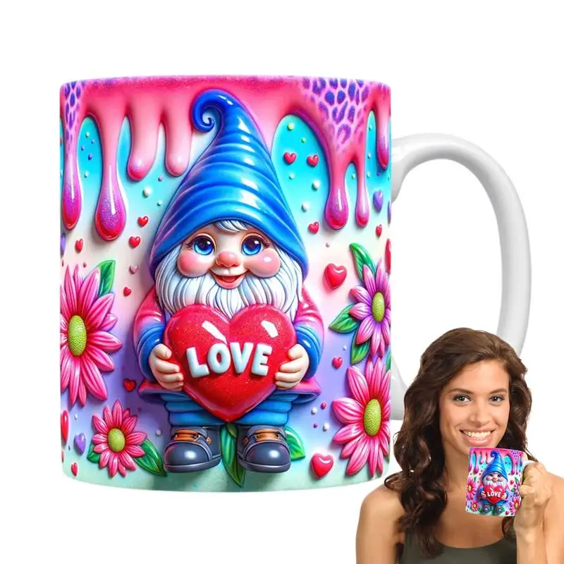 Керамическая чашка гнома кофейная кружка Чайная на День святого Валентина