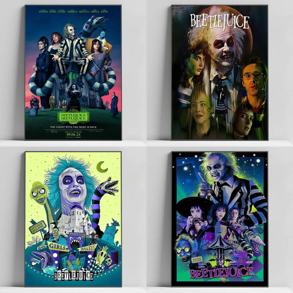 Classic Movie B-Beetlejuice Horror Comedy Vintage Tim Burton Film Poster Canvas Painting Wall Art Pictures Home Room Decor