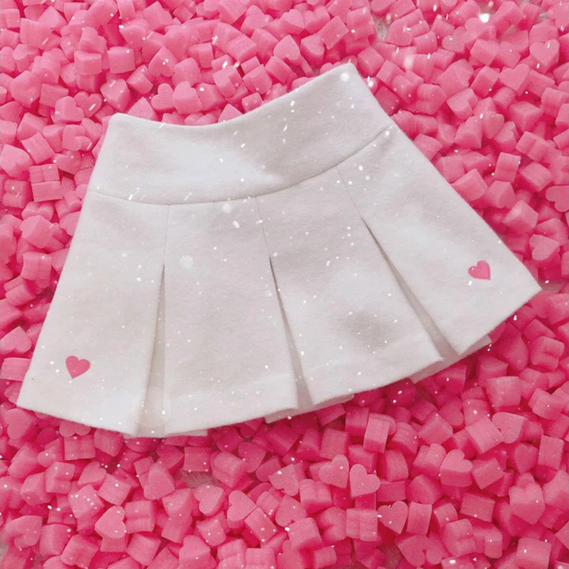 

Koren Fashion High Waist Women Skirt Cute Embroidery Pleated Short Elastic Waist Mini Skirts Japanese Style Sweet A-Line Skirt