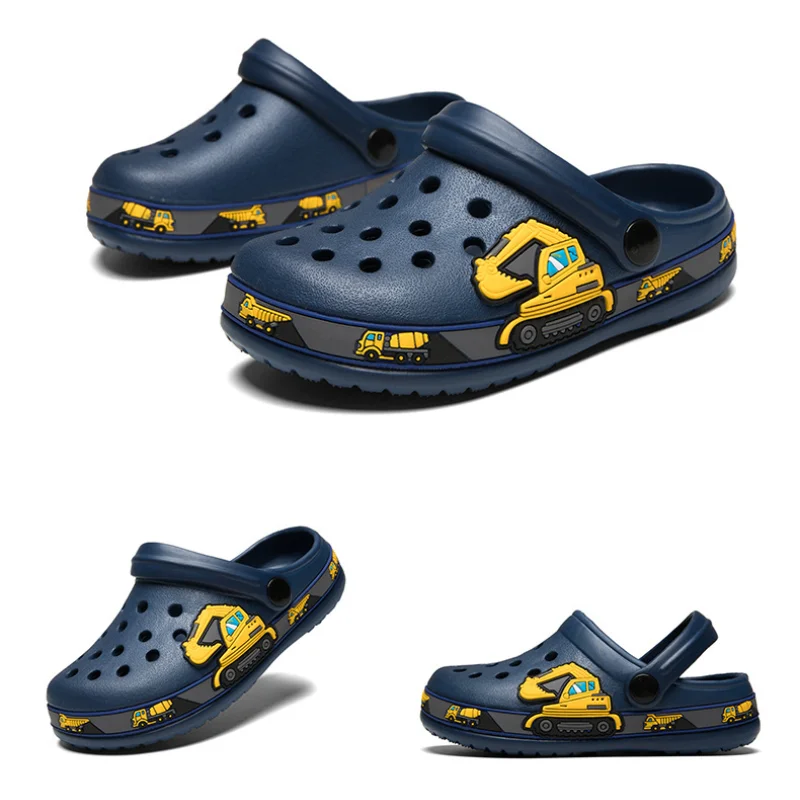 

Мюли, динозавр, для девочек, сада, детей, экскаватор, Мультяшные Сабо, пляжные тапочки для маленьких мальчиков, летние