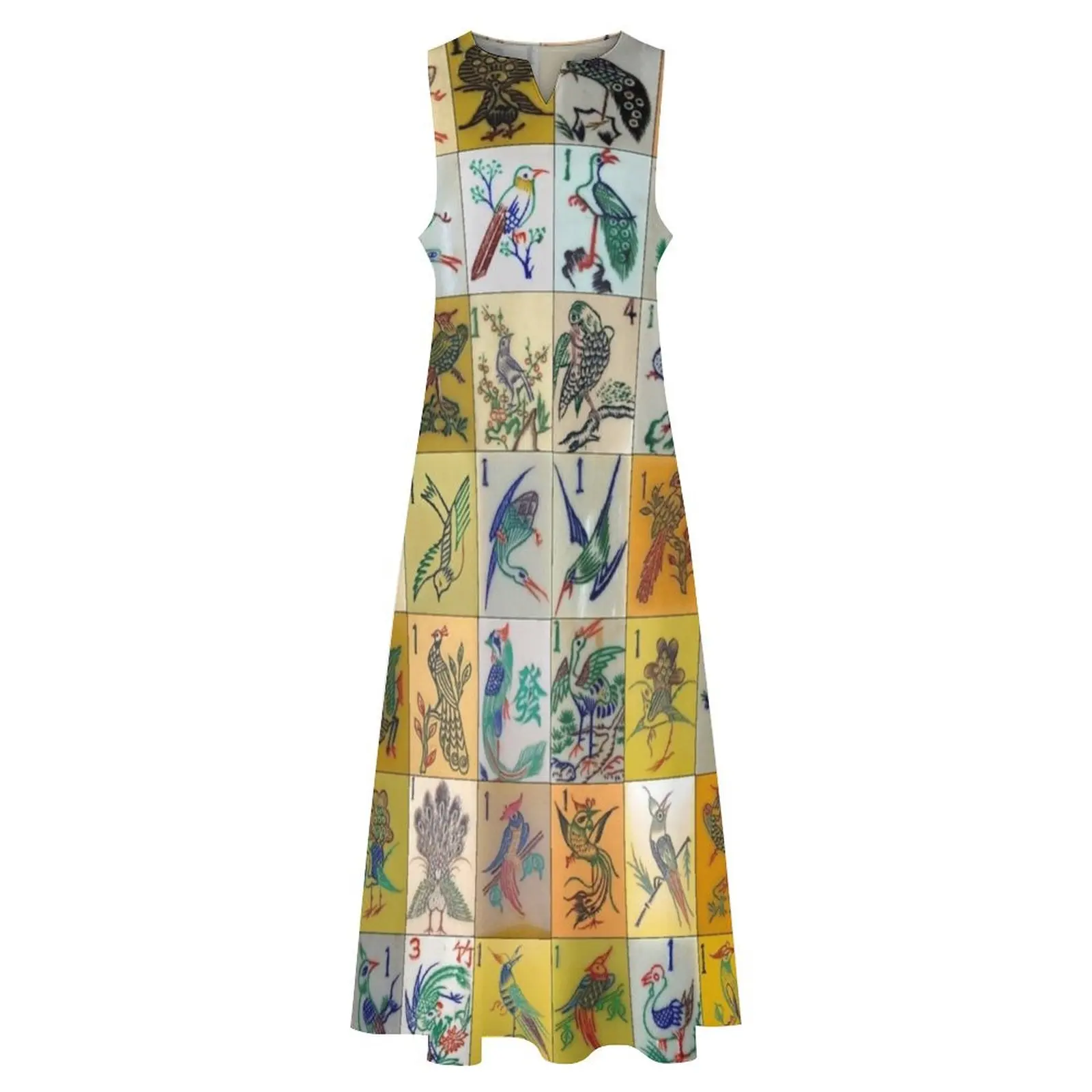 Длинное платье Mah Jongg Birds одежда для церемонии женщин летние женские платья особых