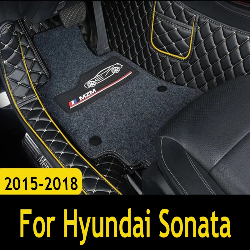 

For Hyundai Sonata LF 2018 2017 2016 2015 Car Floor Mats Interior Leather Carpets Auto Accessories Styling Custom Rugs Protect