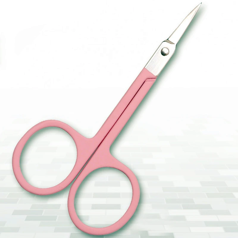

Fashion New Professional Scissor Manicure For Nails Eyebrow Nose Eyelash Cuticle Scissors Curved Pedicure Makeup Tool