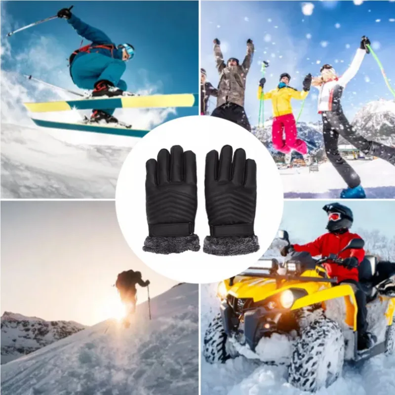 Зимние перчатки из искусственной кожи мужские для верховой езды ветрозащитные