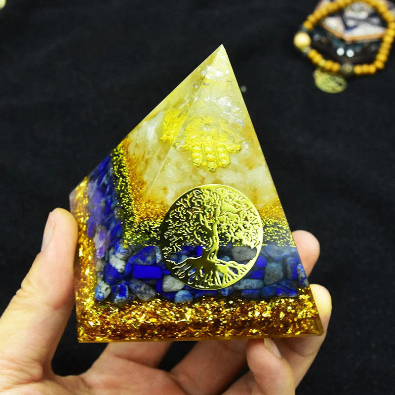 Natural Energy Crystal Orgone Pyramid Crystal Repel Evil Spirits Home Decor Orgonite Fengshui Yoga Meditation Jewelry