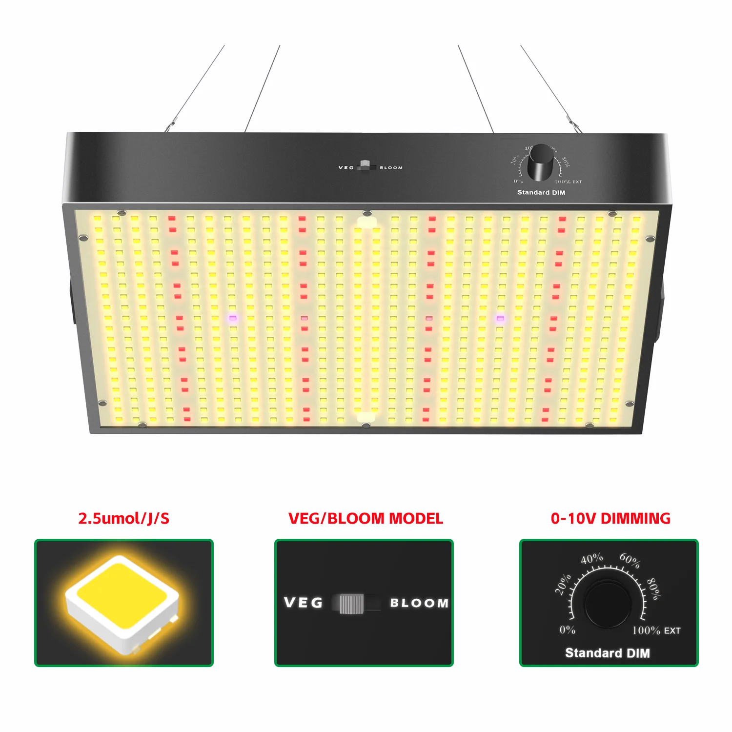Sam-sung Dimmable 1000w Full Spectrum Grow Light 572pcs Leds High Ppfd For 3x3ft Coverage, Veg And Blooming Model