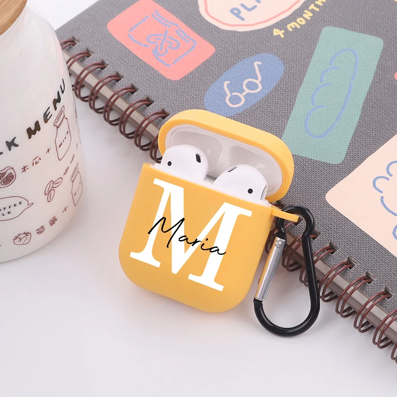 Personalized Color Custom Name Earphone Case For iPhone Charging Box For AirPods 1 2 3 Pro Soft Protective Cover Accessories