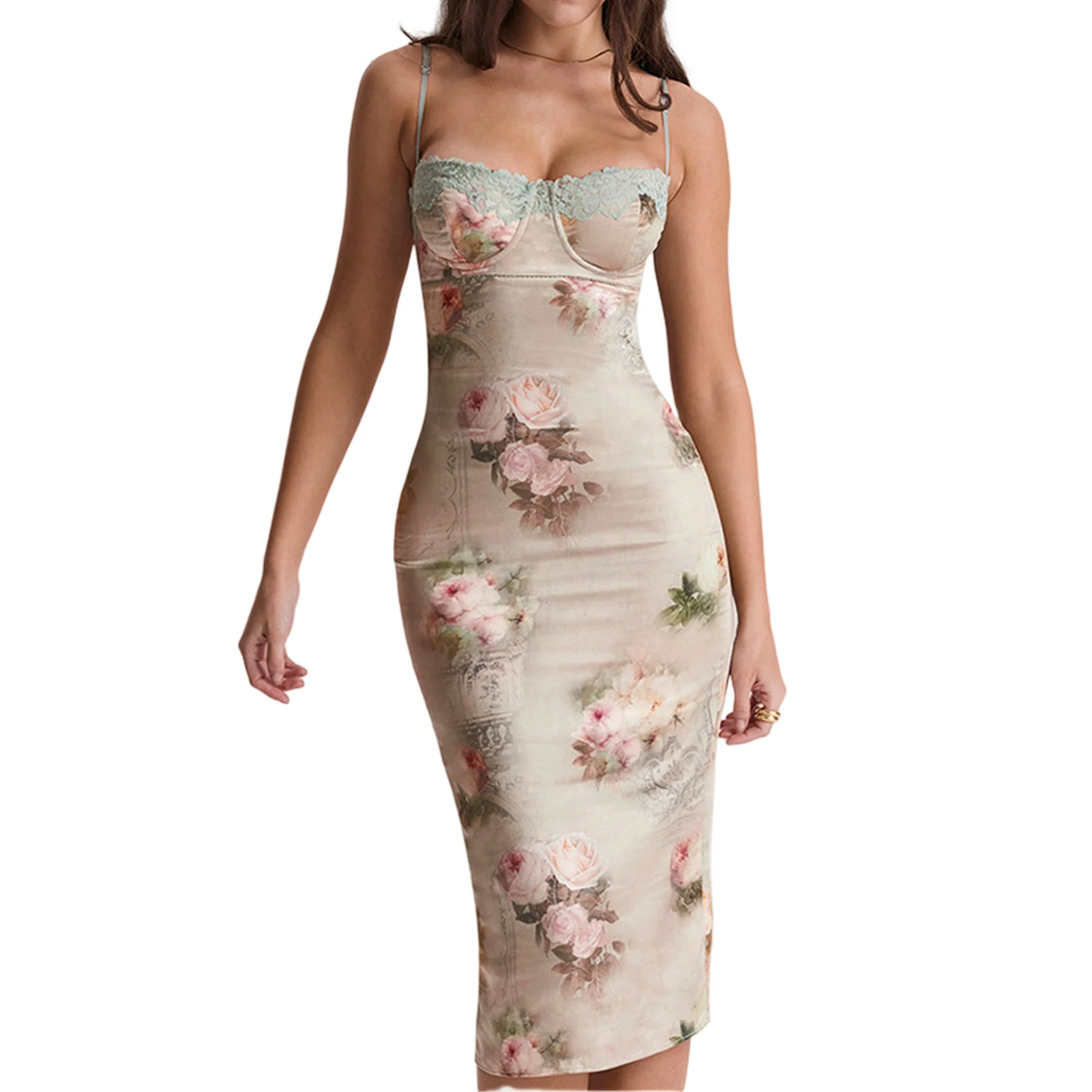 

Женское пляжное платье на бретелях-спагетти, с цветочным принтом