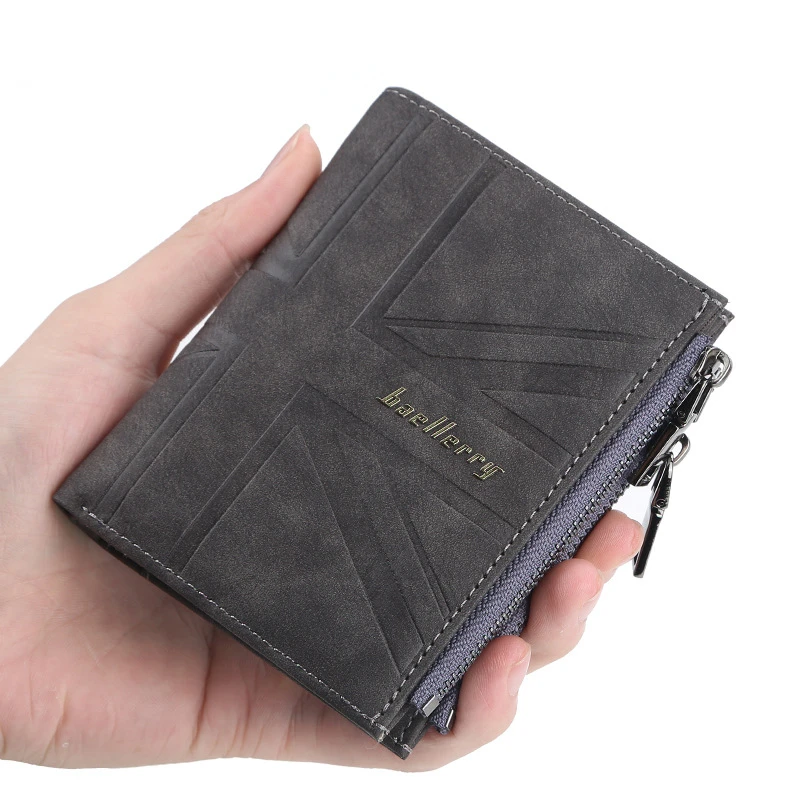 

Men's Wallet Card Holder Double Zipper Fashion Short Men's Wallet PU Leather High Quality Men's Wallet Vertical Coin Purse Short
