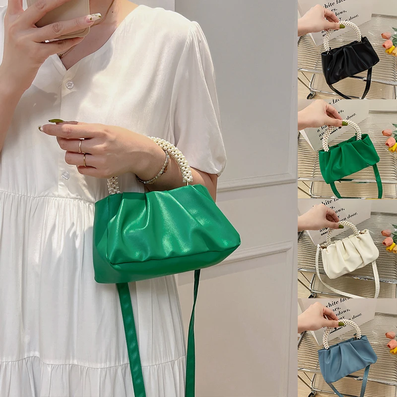 Fashion Pearl Handle Women Dinner Clutch Purse Handbags Luxury Design Ladies Square Shoulder Bags Female Small Messenger Bag