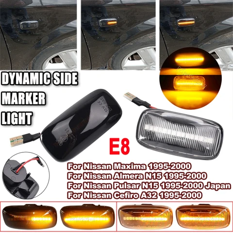 2 шт. светодиодные боковые габаритные фонари указателя поворота для Nissan Skyline R34 Almera N15 N16 Pulsar Maxima QX Sunny G10 Primera P11 P12