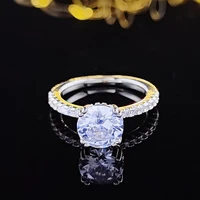 2022 new arrival luxury round engagement ring for women anniversary gift jewelry wholesale r7350