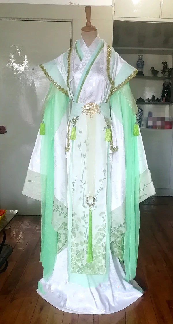 Светильник-зеленые мужские романы для косплея Hanfu оригинальные летние наряды