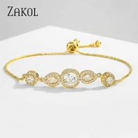 zakol luxury water drop squre cubic zirconia crystal adjustable bracele bangle for women fashion bridal cz wedding jewelry