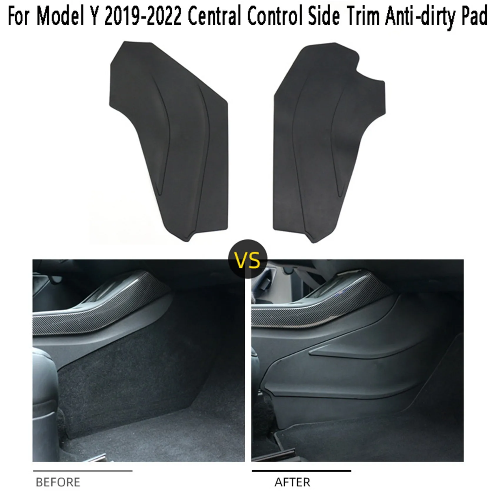 

For Tesla Model Y 2019-2022 Central Control Side Baffle Protective Cover Pads Central Control Side Trim Anti-Dirty Pad