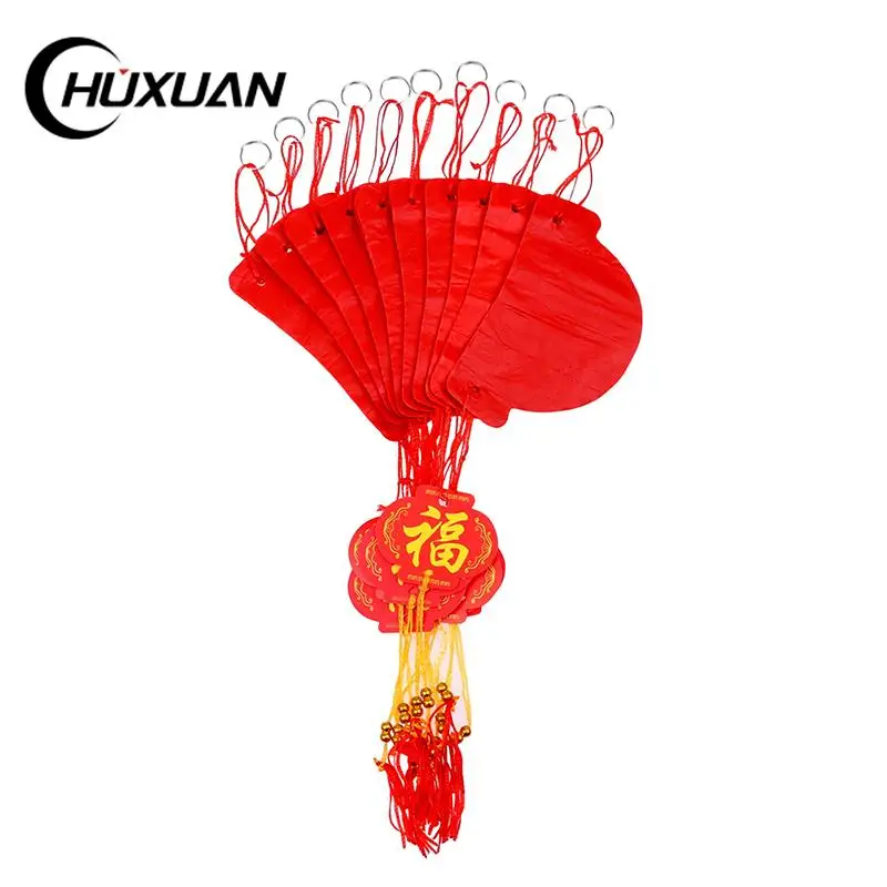 

10pcs Foldable Traditional Chinese Red Paper Lanterns For 2023 Chinese New Year Decoration Hanging Waterproof Festival Lanterns